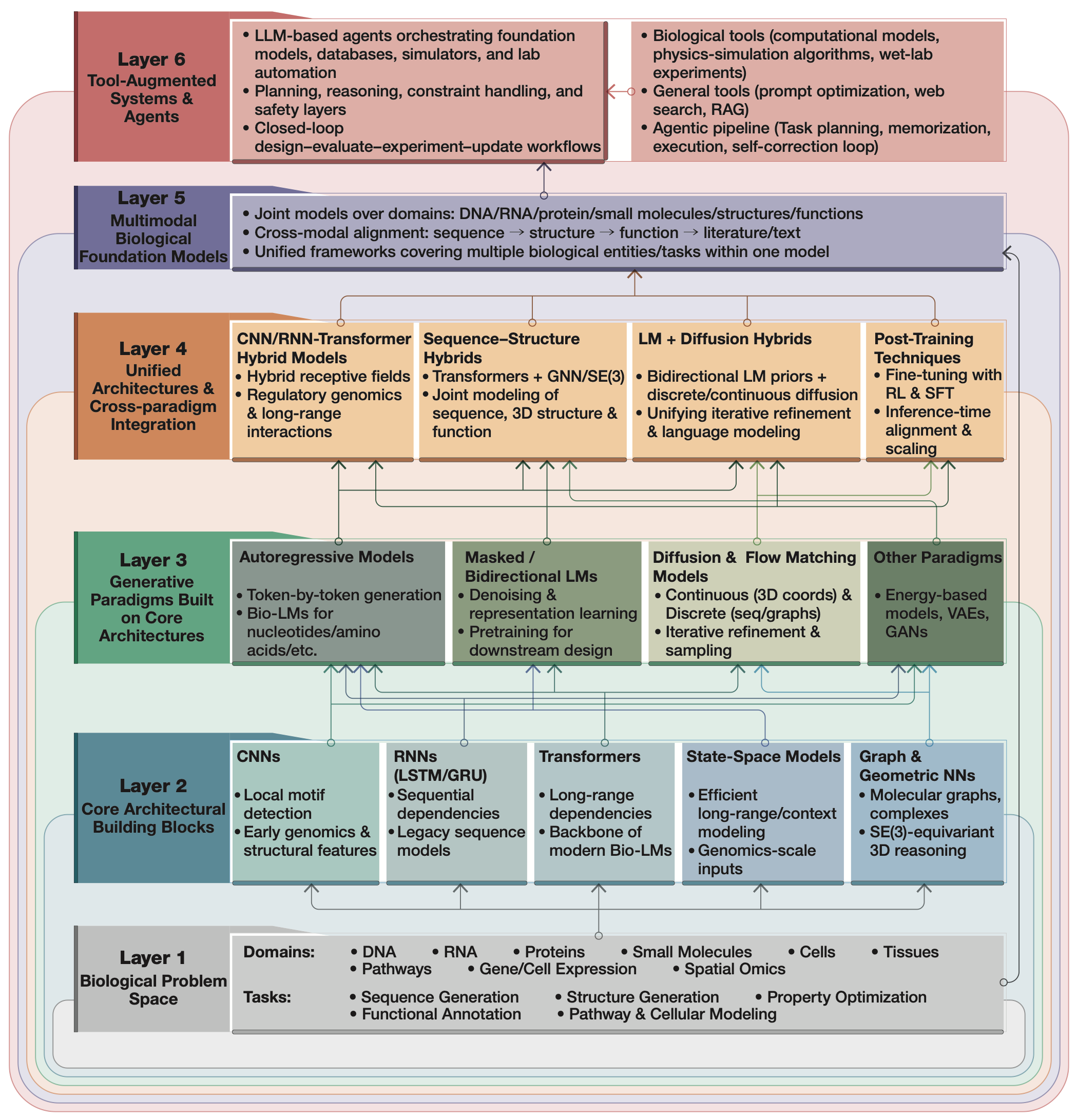 Layered taxonomy of generative AI for biomolecule