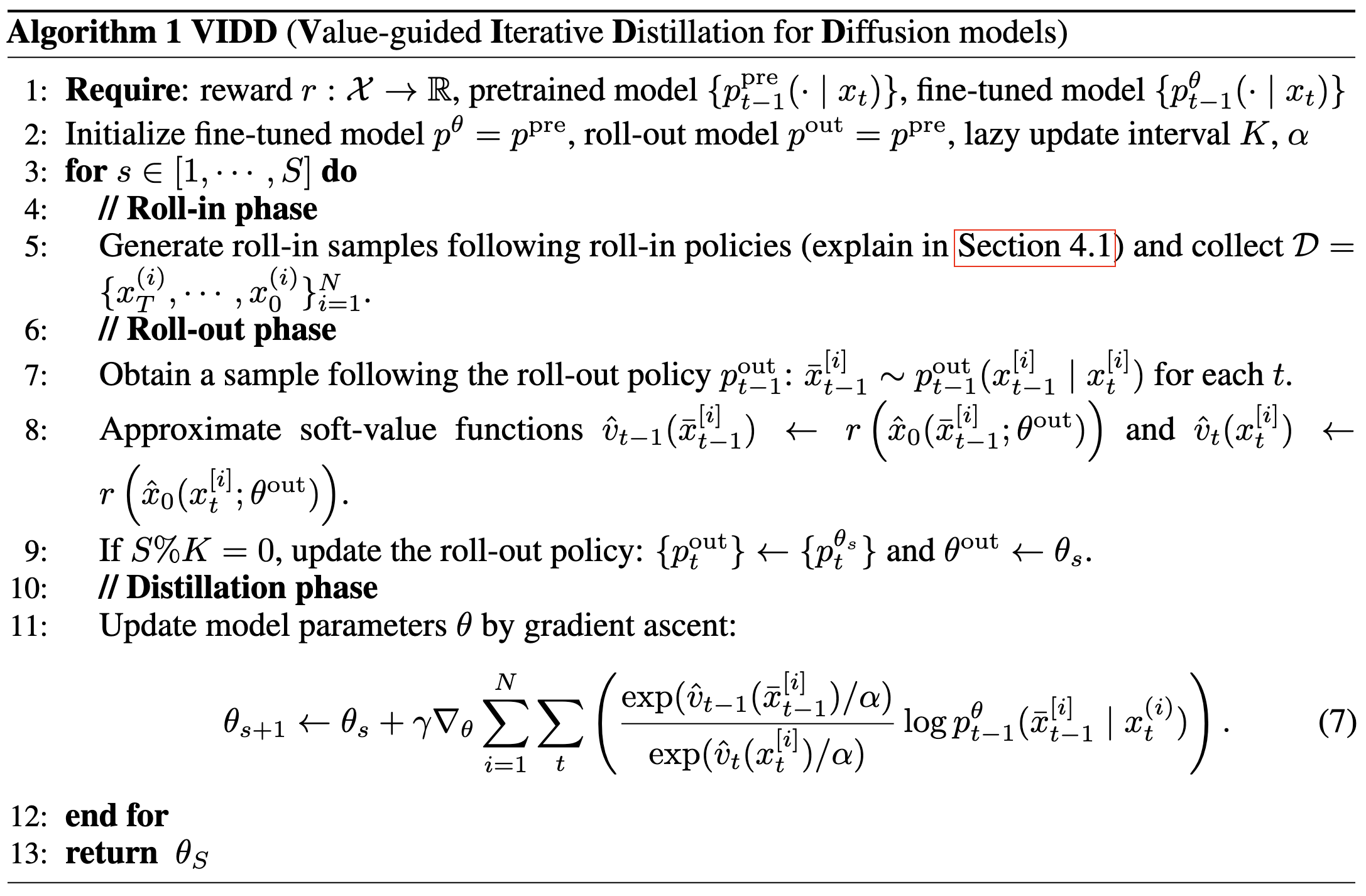 Algorithm 1: VIDD pseudocode